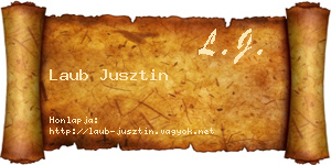 Laub Jusztin névjegykártya